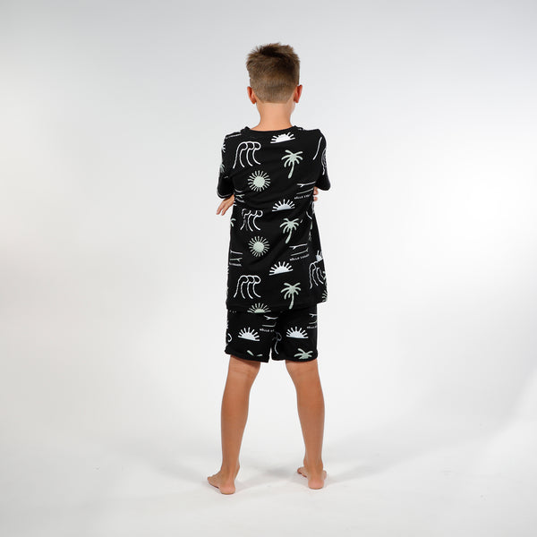 BOYS SUMMER PJS - Black Wave