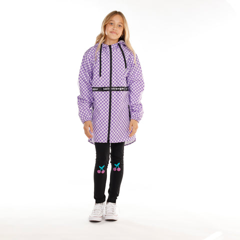 GIRLS RAINY DAYS JACKET – Purple Check