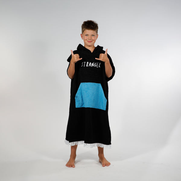 PONCHO TOWEL - Black Blue