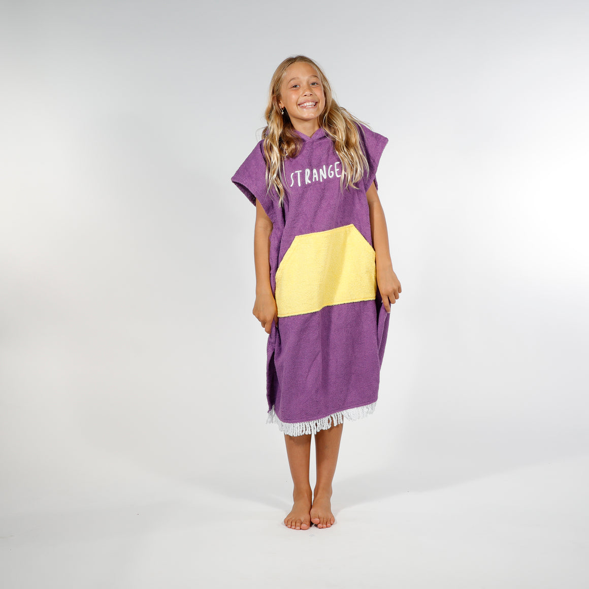 PONCHO TOWEL - Purple Yellow