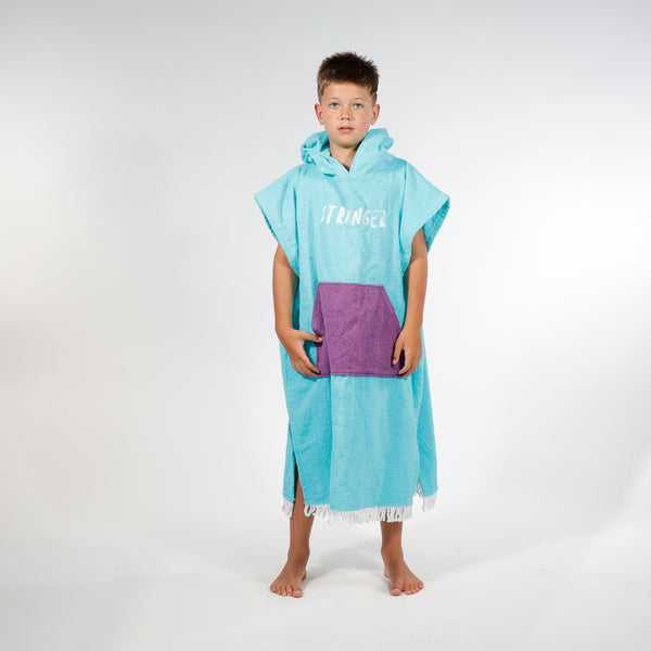 PONCHO TOWEL - Turquoise Purple