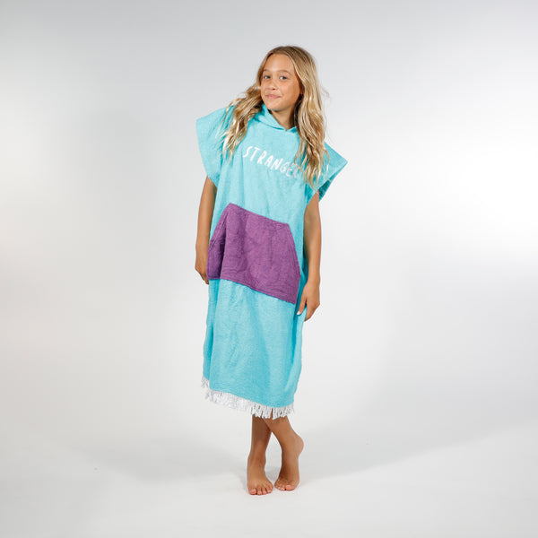 PONCHO TOWEL - Turquoise Purple