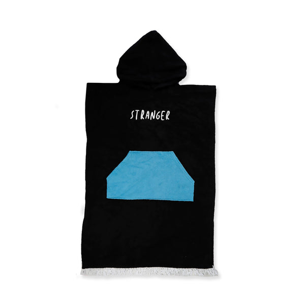 PONCHO TOWEL - Black Blue