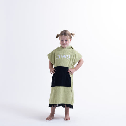 PONCHO TOWEL - Pear Green Black