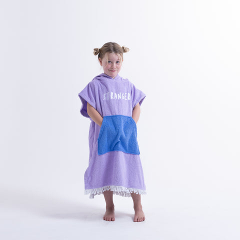 PONCHO TOWEL - Purple Light Blue