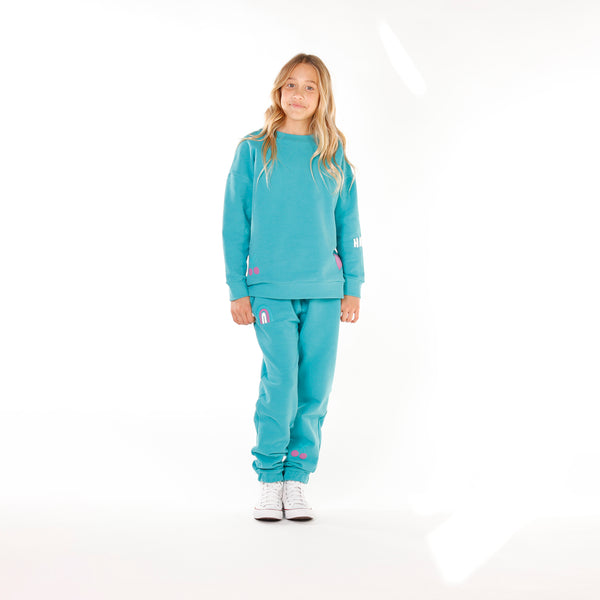 GIRLS SUNSET TRACK PANT – Seafoam