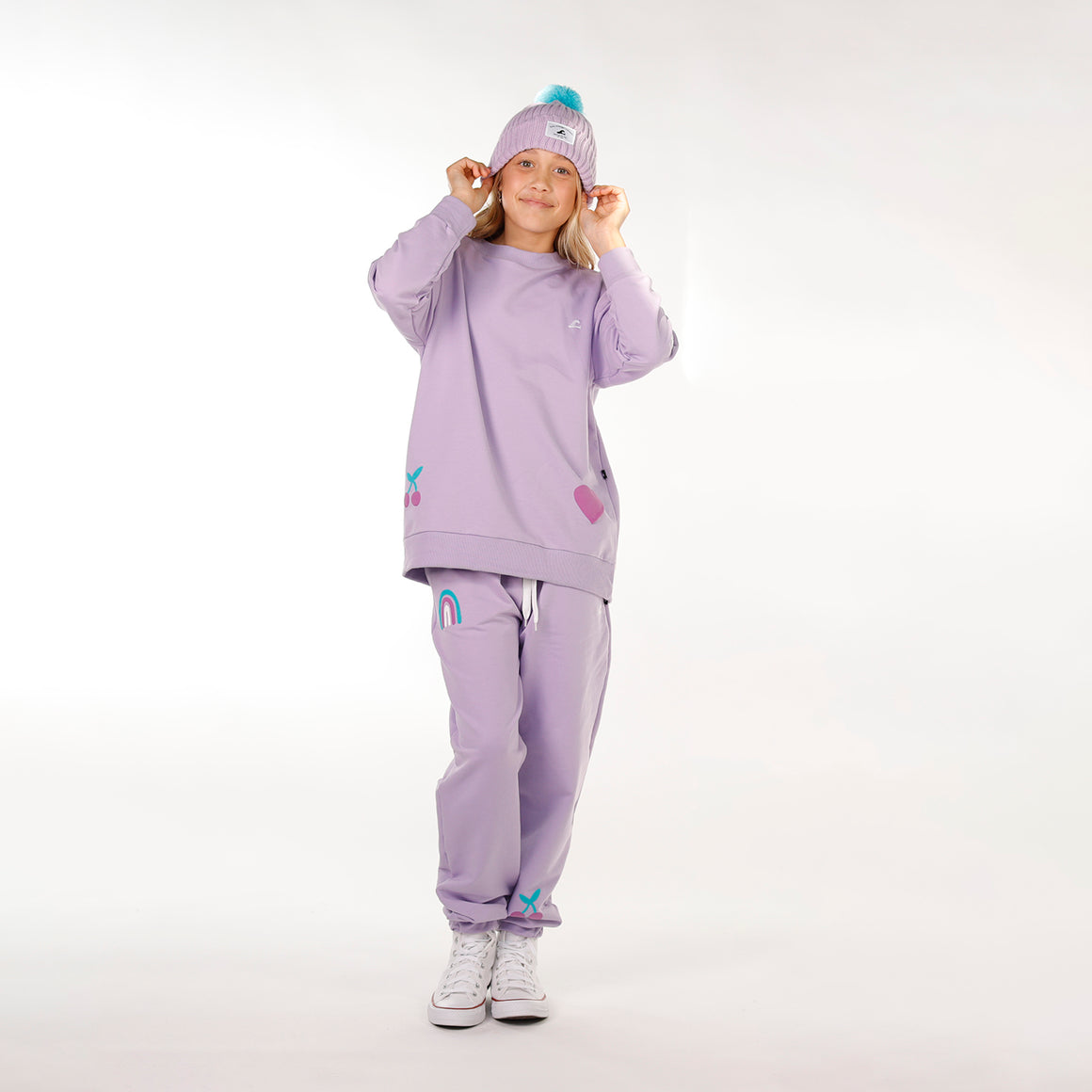 POM POM BEANIE - Lilac