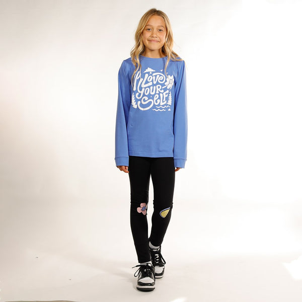 GIRLS LS TEE - Blueberry