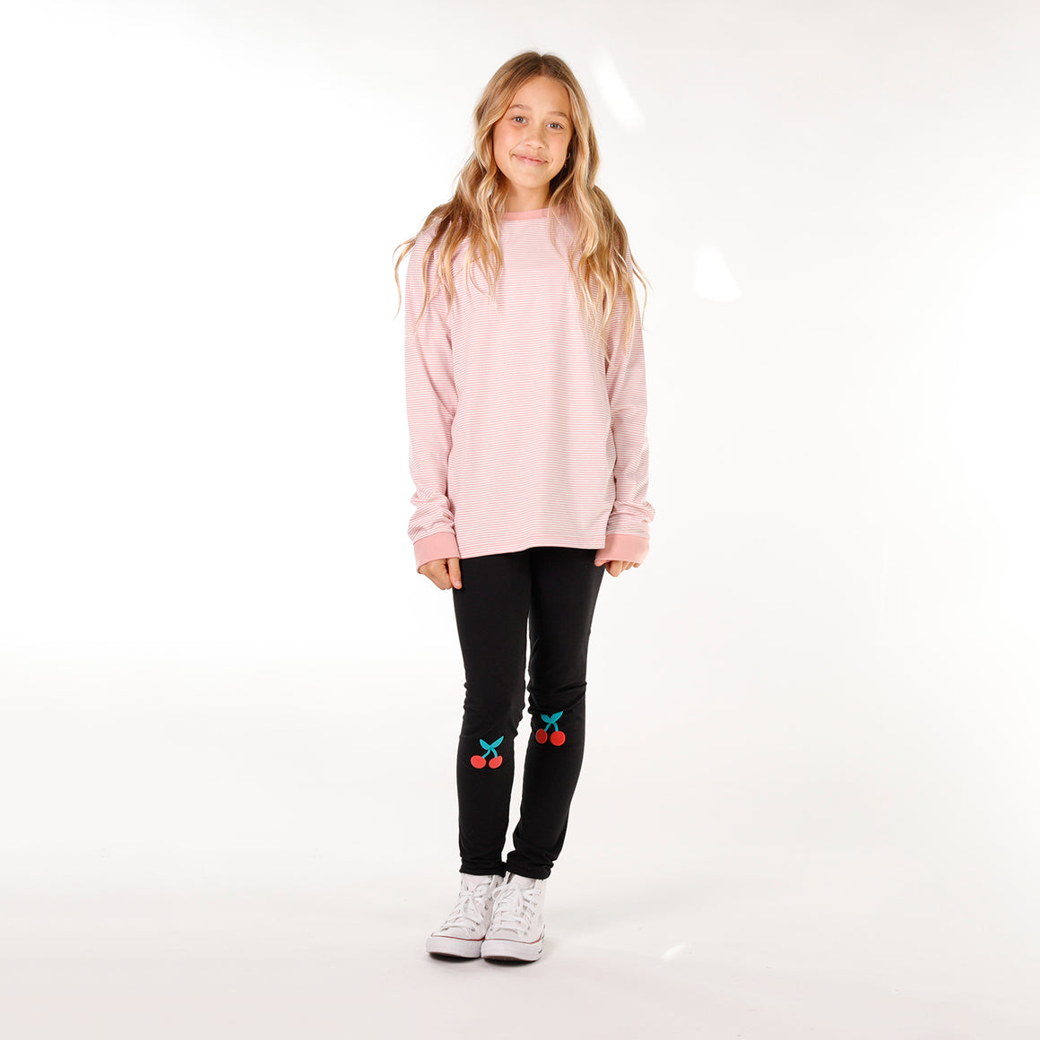 GIRLS LS CLASSICS TEE – Pink Stripe