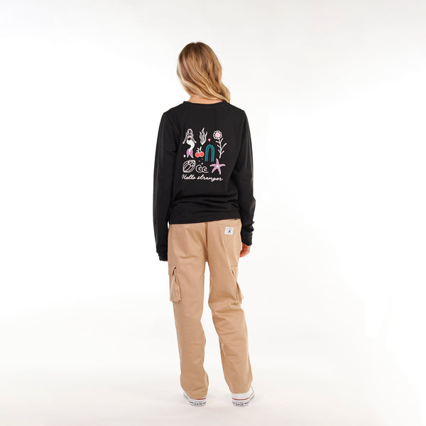 GIRLS MERMAID LS TEE – Black