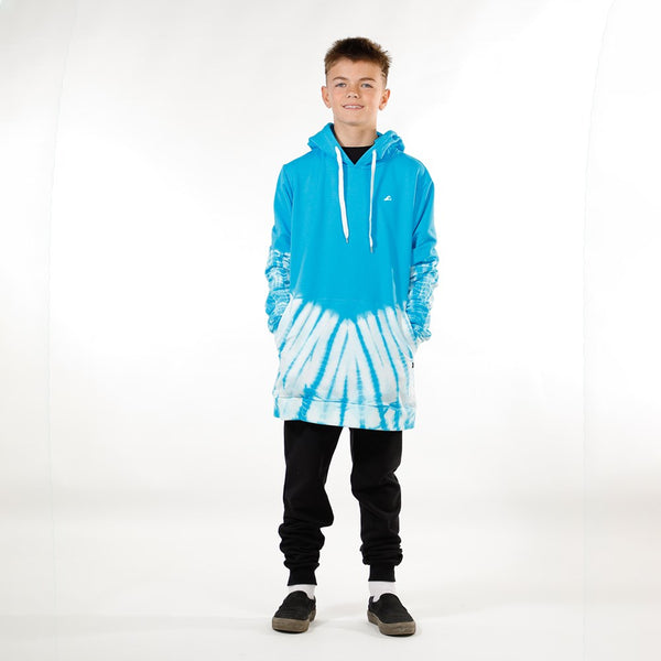 BOYS POCKET HOOD - Blue Dye