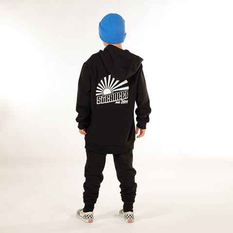 BOYS POCKET HOOD - Black