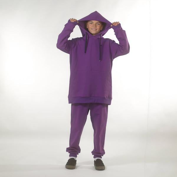 BOYS POCKET HOOD - Violet