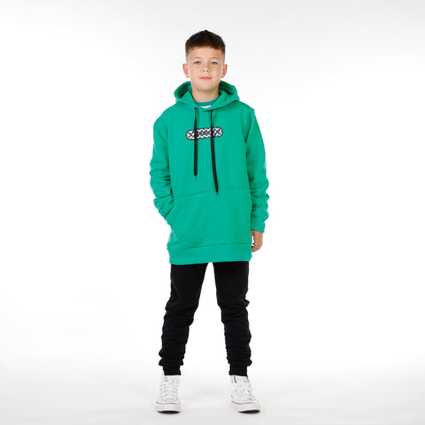 BOYS SKATER POCKET HOOD – Green