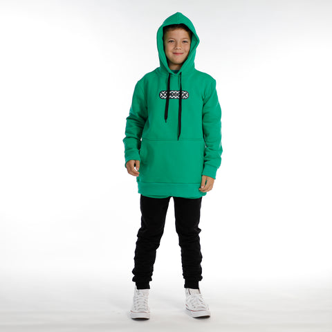 BOYS SKATER POCKET HOOD – Green