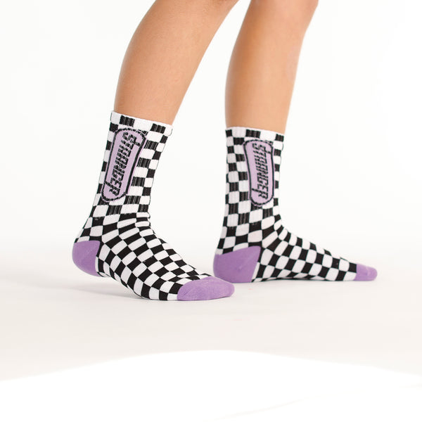 STRANGER SOCKS – Purple Check