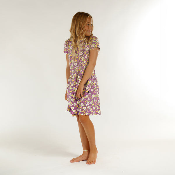 GIRLS PALMA DRESS - Purple Floral