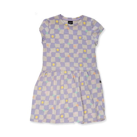 GIRLS PALMA DRESS - Purple Check