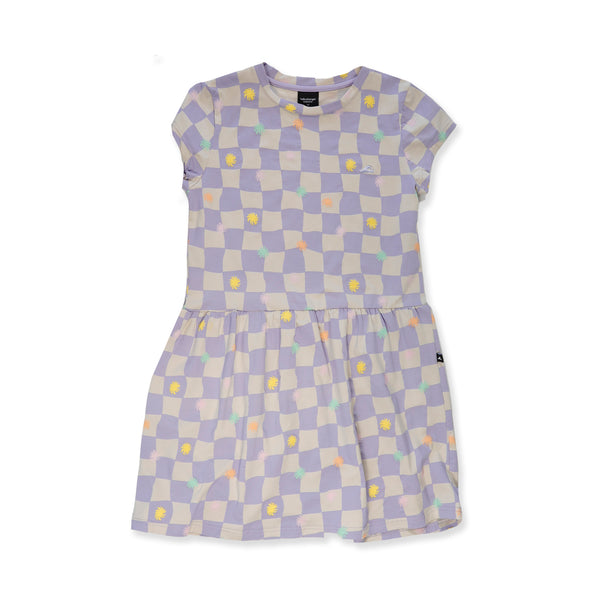 GIRLS PALMA DRESS - Purple Check