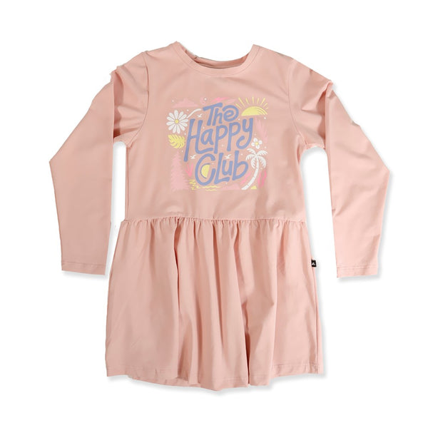 GIRLS LS MONDAY DRESS - Dusty Pink