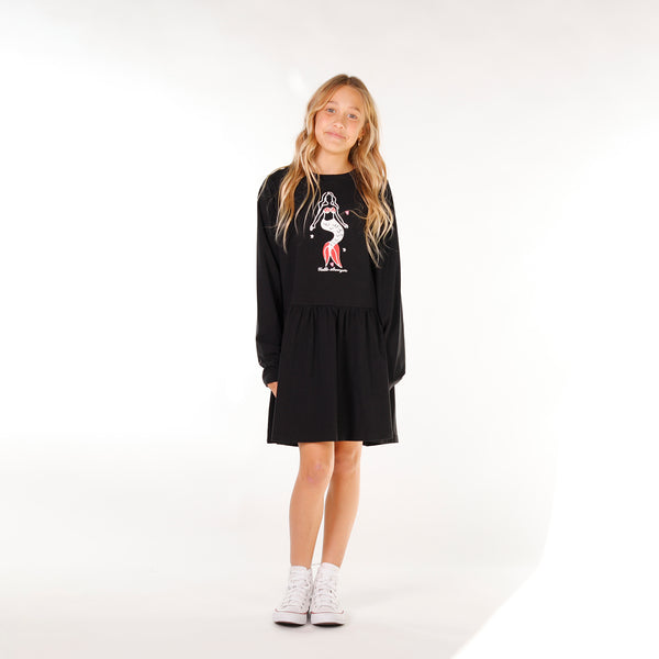 GIRLS MERMAID MONDAY DRESS – Black