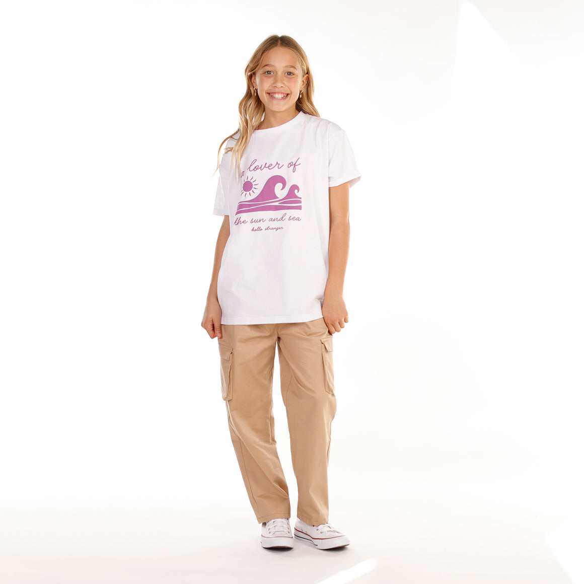 GIRLS LOVERS BAILEY SS TEE – White