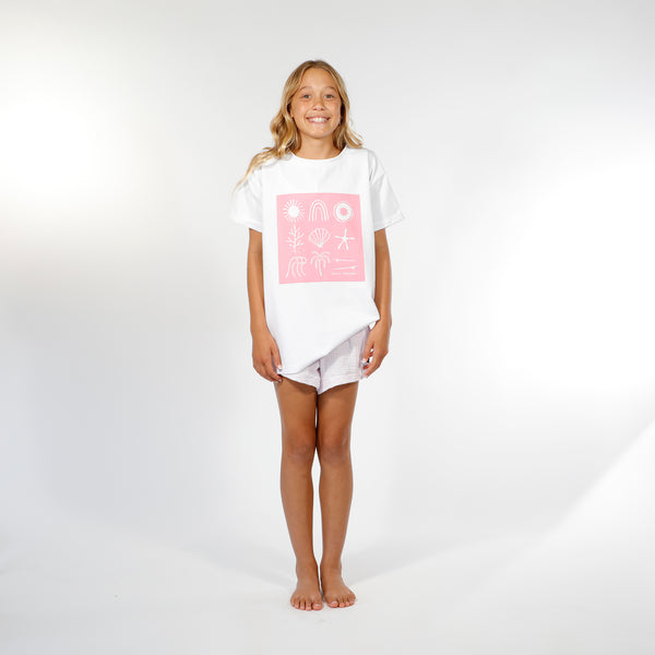 SEA SHELL BAILEY TEE - White / Pink