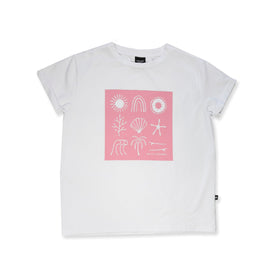SEA SHELL BAILEY TEE - White / Pink