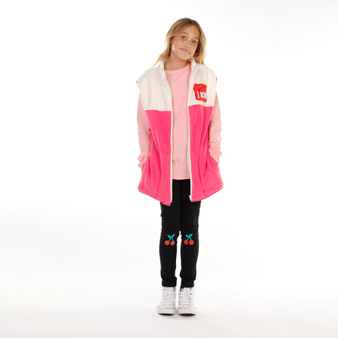 GIRLS EVERYTHING VEST – Cream Pink