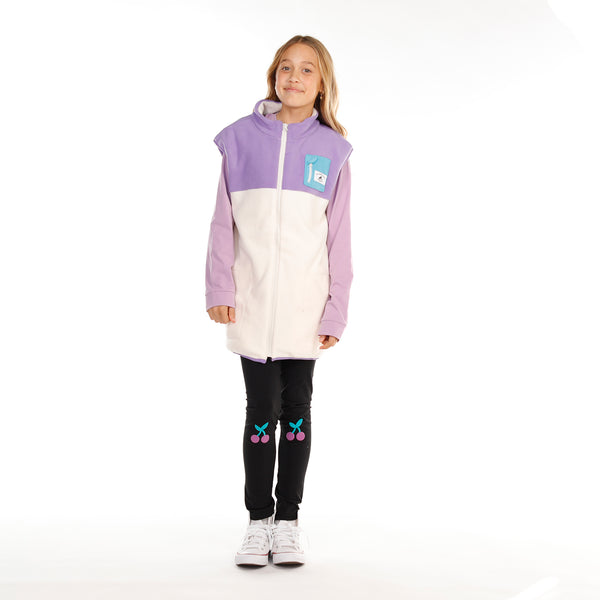 GIRLS EVERYTHING VEST – Purple Cream