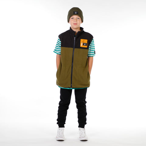 BOYS EVERYTHING VEST – Black Khaki