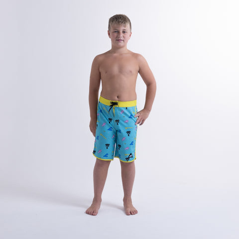 PALMS LONG BOARD SHORT – Turquoise Print
