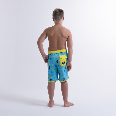 PALMS LONG BOARD SHORT – Turquoise Print