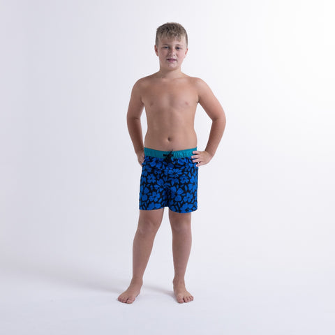 HIBISCUS BOARD SHORT – Blue Black Hawaii Print
