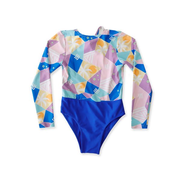 BEACH BABE ONE PIECE SWIMWEAR - Geo Blue