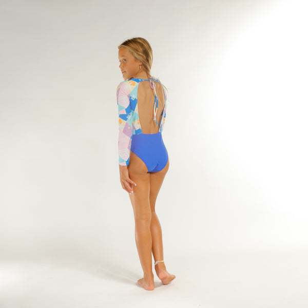 BEACH BABE ONE PIECE SWIMWEAR - Geo Blue