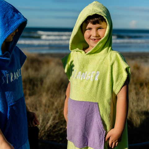 PONCHO TOWEL - Lime Purple