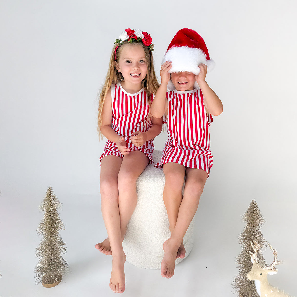 GIRLS CHRISTMAS PJs - Red White