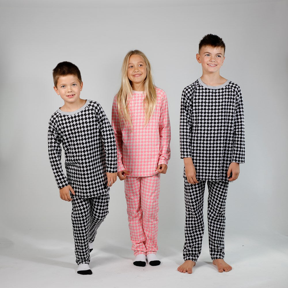 BOYS WINTER PJS Black Check Hello Stranger Kidswear