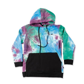 BOYS POCKET HOOD - Purple Green Dye