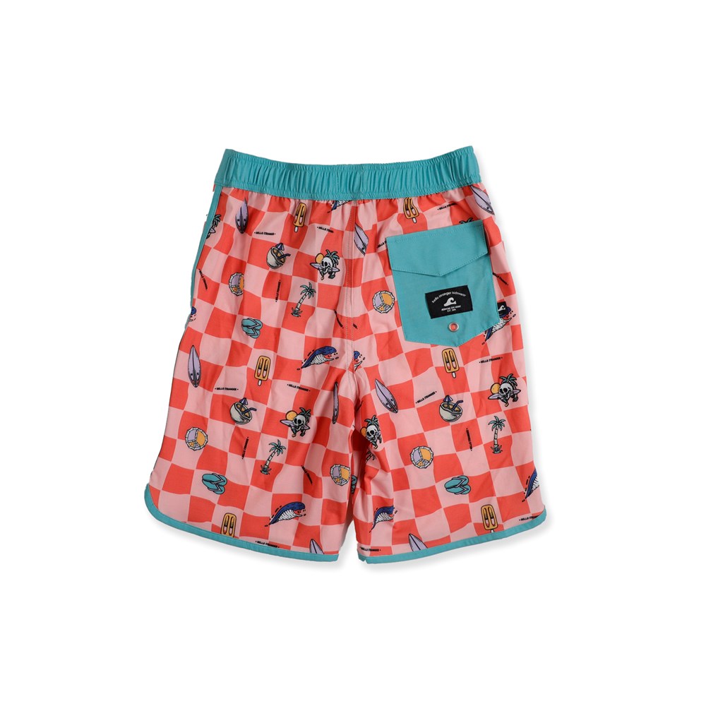 CHECK ME LONG BOARD SHORT - Red Check