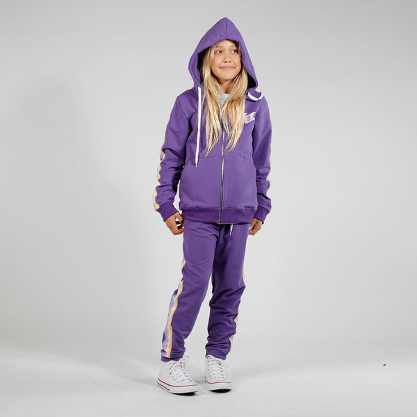 GIRLS ZIP HOOD - Purple